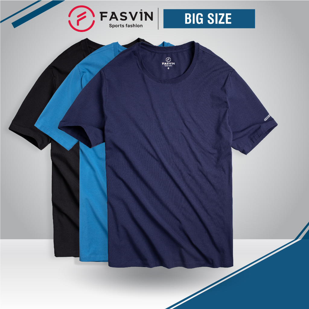 Áo thun nam BIG SIZE Fasvin TS22170.HN vải cotton mềm mại co giãn thoải mái