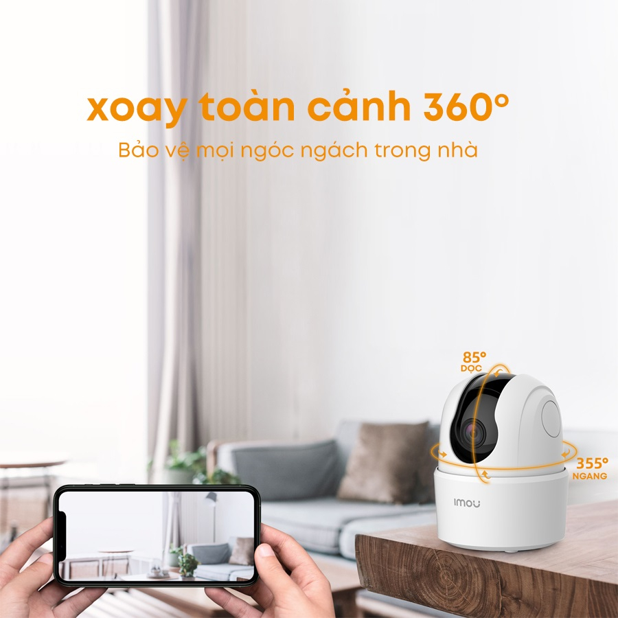 Camera wifi trong nhà imou ranger SE A43 4M đàm thoại 2 chiều có cảnh báo chuyển động và còi báo hú hàng chính hãng