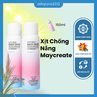 Xịt chống nắng Maycreate 150ml nội địa trung CHÍNH HÃNG Giúp da chống lại tia cực tím và tia UV từ ánh nắng mặt trời