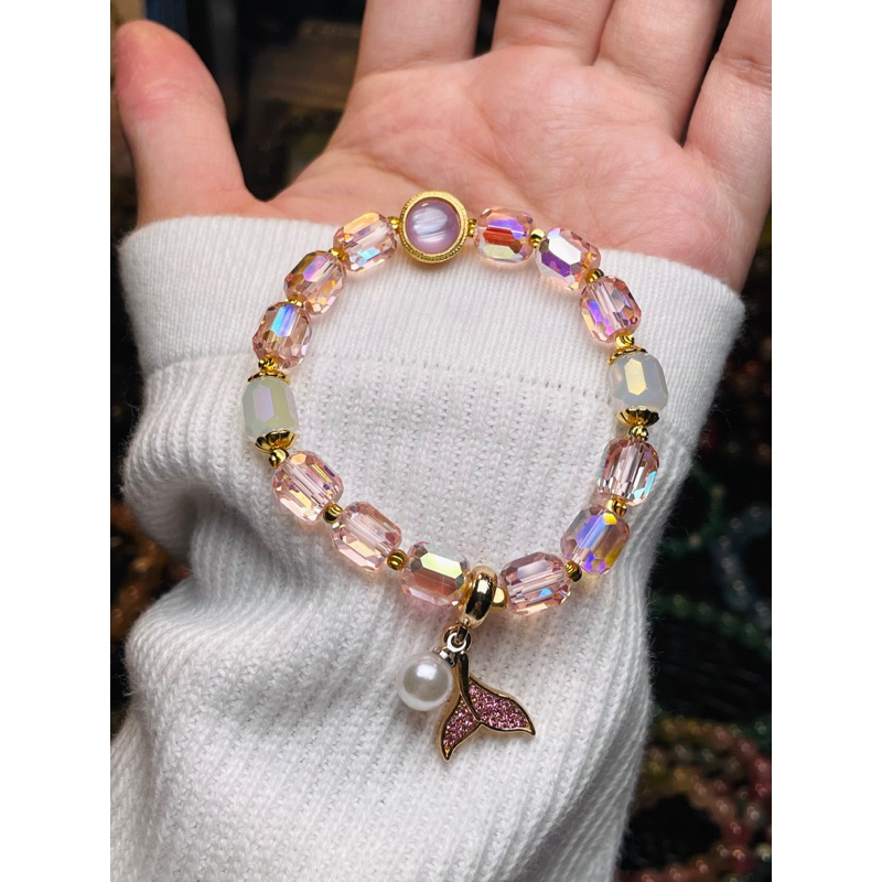 Vòng tay pha lê vuông đuôi cá trang sức phụ kiện