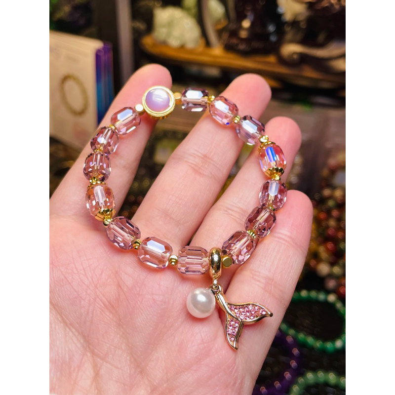 Vòng tay pha lê vuông đuôi cá trang sức phụ kiện