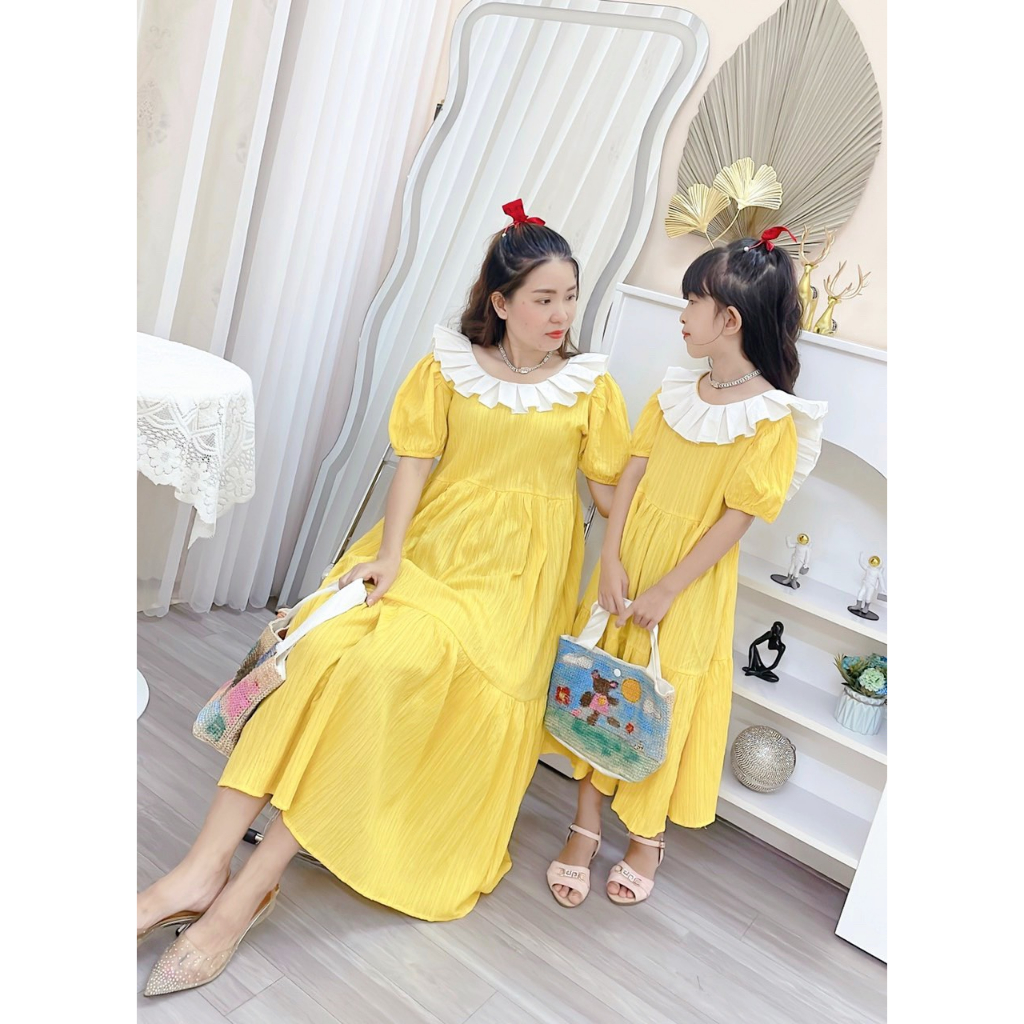 Đầm Đôi Mẹ Bé Babydoll D013