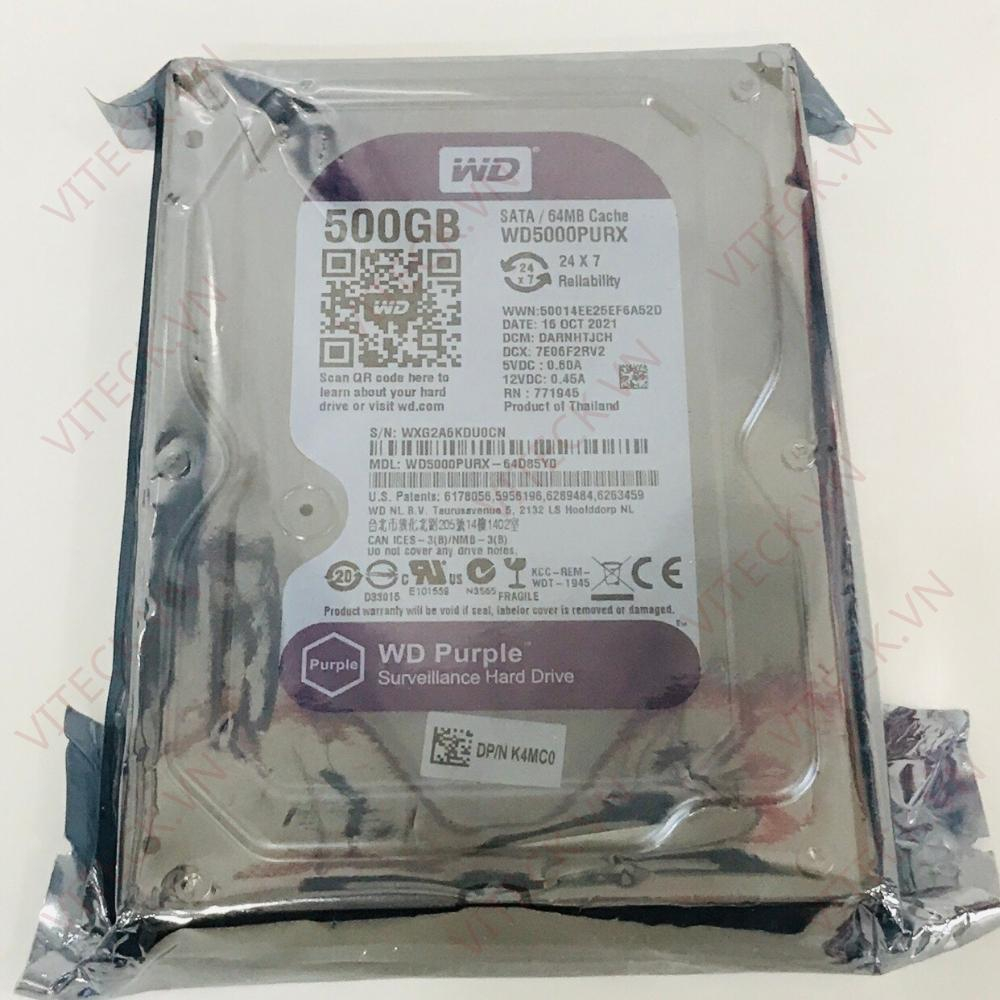 Ổ Cứng HDD WD 500GB/1000GB Western Purple Mới - Nguyên Seal Chuyên CAMERA - Máy tính bàn - BH 1 Đổi 1 - Chính hãng