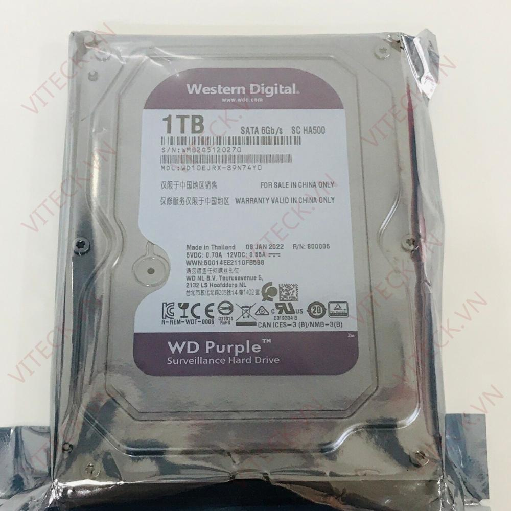 Ổ Cứng HDD WD 500GB/1000GB Western Purple Mới - Nguyên Seal Chuyên CAMERA - Máy tính bàn - BH 1 Đổi 1 - Chính hãng
