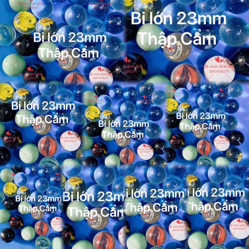 30 viên bi thuỷ tinh thập cẩm lớn 25mm - bi ve truyền thống - bi trang trí câu cảnh và hồ cá