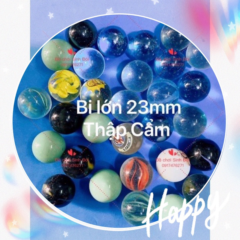 30 viên bi thuỷ tinh thập cẩm lớn 25mm - bi ve truyền thống - bi trang trí câu cảnh và hồ cá