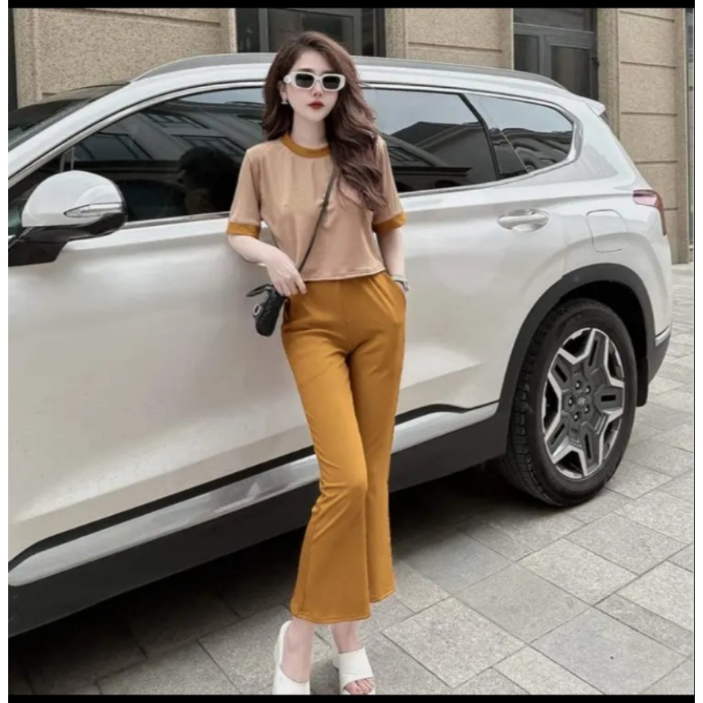 Set Bộ Loe Chất Thun Gân Bigsize Mặc Nhà