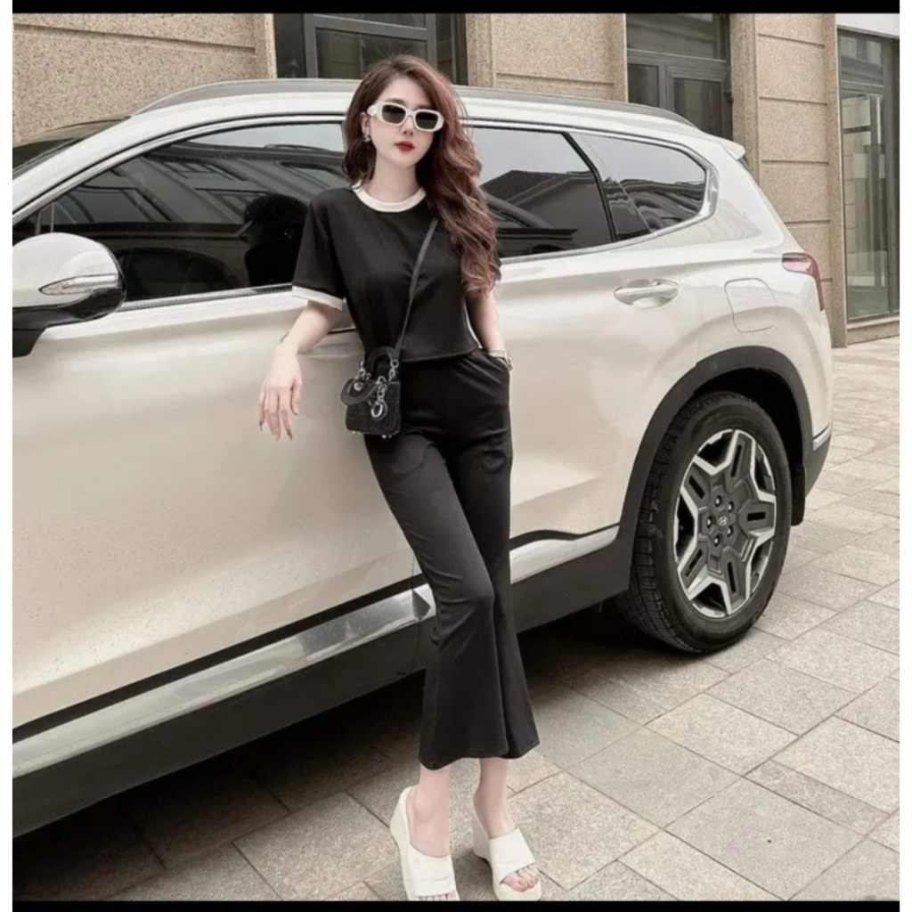 Set Bộ Loe Chất Thun Gân Bigsize Mặc Nhà