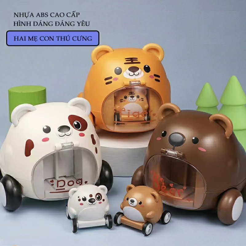 Ô tô đồ chơi trẻ em cho bé trai bé gái xe hình thú thông minh cho bé