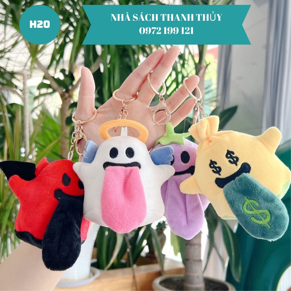 Móc khóa thú bông, treo balo cặp sách thỏ, vịt, gấu bông dễ thương