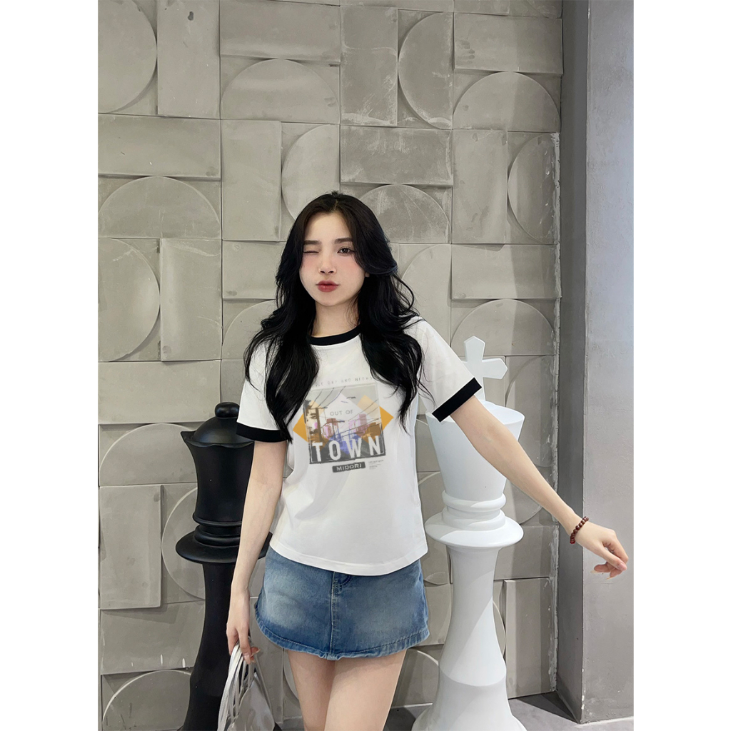 Áo thun Baby Tee TOWN unisex phông Nam Nữ Local Brand Chính Hãng Logo Midori M Studio