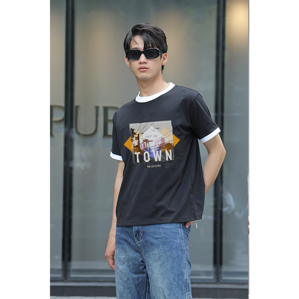 Áo thun Baby Tee TOWN unisex phông Nam Nữ Local Brand Chính Hãng Logo Midori M Studio