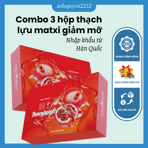 Combo 3 hôp Thạch Lựu nhập khẩu Hàn Quốc