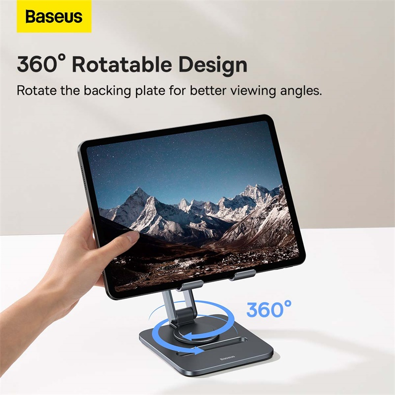 Giá đỡ ipad xoay 360 Baseus desktop biaxial foldable metal tablet stand hợp kim nhôm cao cấp (HP006A)