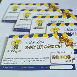 Phiếu quà tặng trị giá 50k - hàng tặng không bán