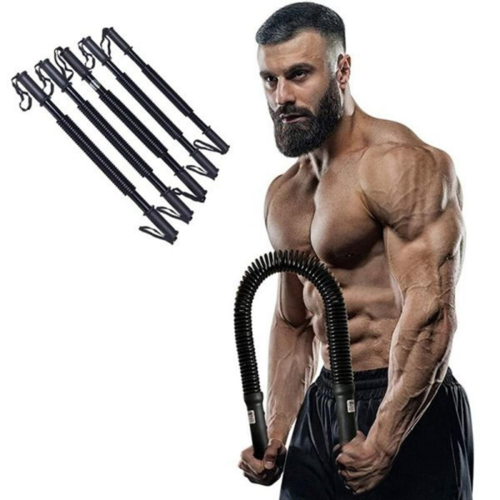 Thanh lò xo gậy bẻ tay tập cơ tay cơ ngực 80kg 100kg titan GYM GURUS