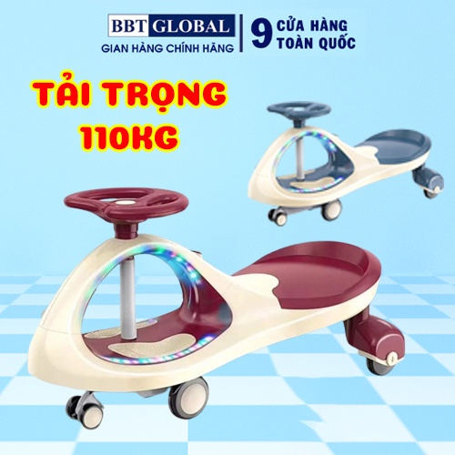 Xe lắc cao cấp bánh cao su, có đèn và nhạc BBT GLOBAL SW004