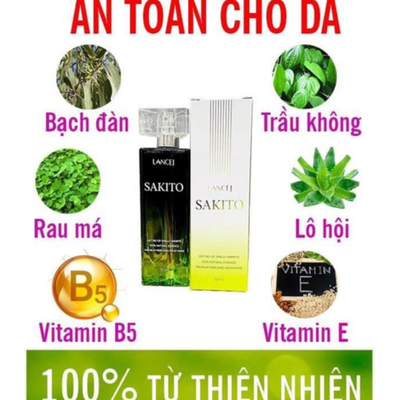 xịt khử mùi hôi nách sakito/ loại bỏ hôi nách/ dung tích 50ml