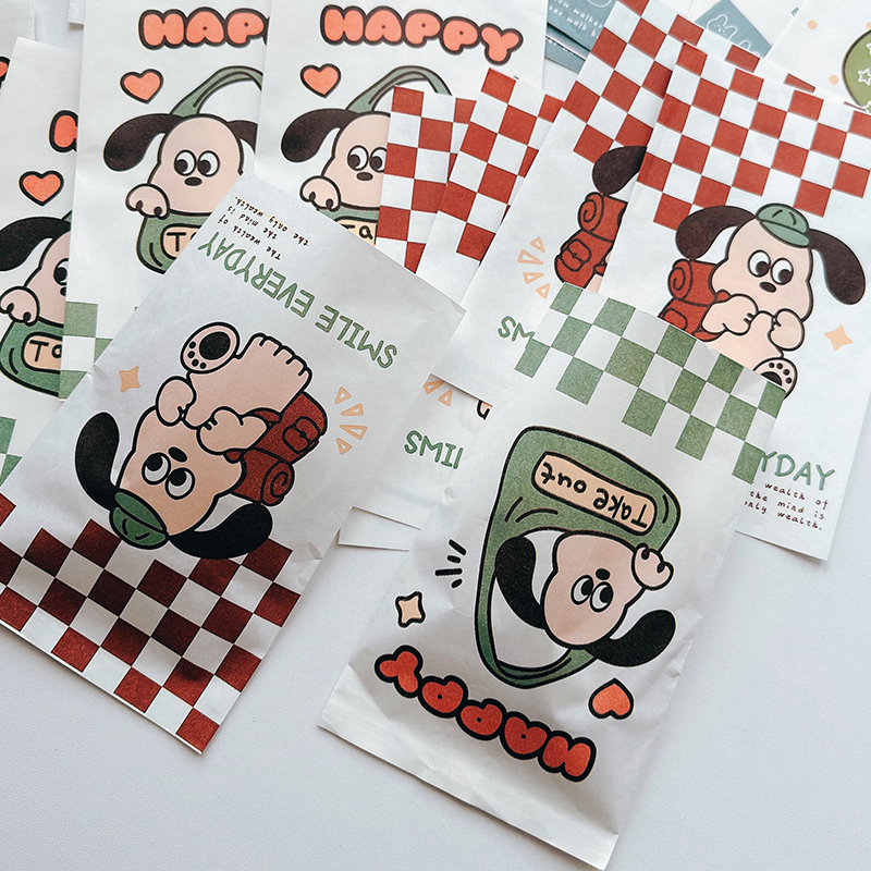 Set Túi Giấy Mini Gói Quà, Túi Hoạt Hình Dễ Thương Bằng Giấy