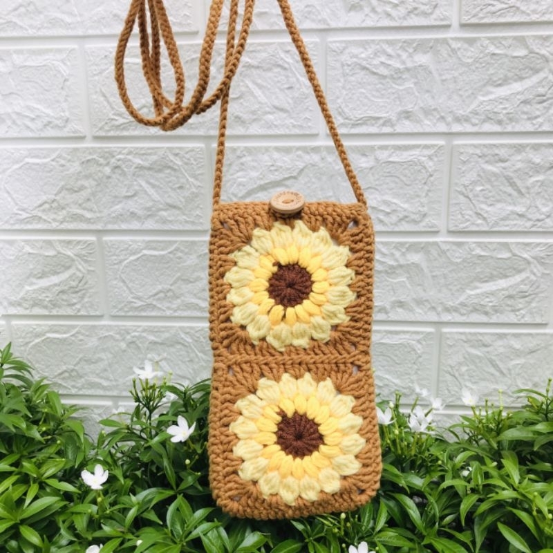Túi Len Đựng Điện Thoại Phong Cách Vintage/ Nhận Làm Theo Mẫu Bằng Len Handmade