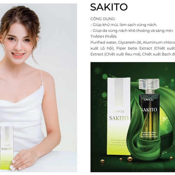 xịt khử mùi hôi nách sakito/ loại bỏ hôi nách/ dung tích 50ml