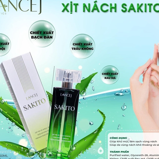 xịt khử mùi hôi nách sakito/ loại bỏ hôi nách/ dung tích 50ml