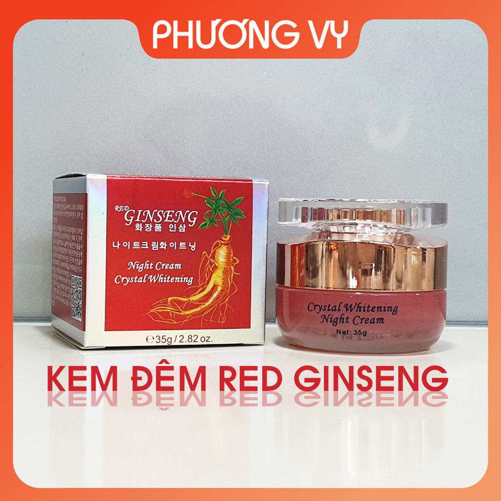 Kem đêm Red Ginseng Hồng Sâm, giúp làm sạch nám tàn nhang và dưỡng trắng da, kem sâm, mỹ phẩm Ginseng.