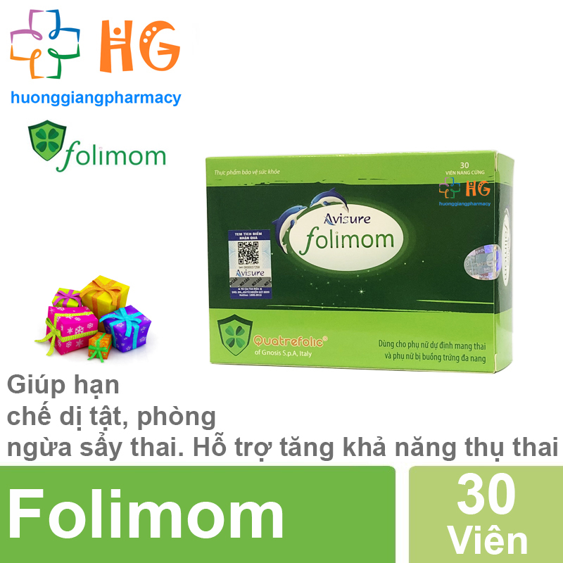 Avisure Folimom 5-MTHF bổ trứng cho phụ nữ chuẩn bị mang thai Hộp 30 Viên