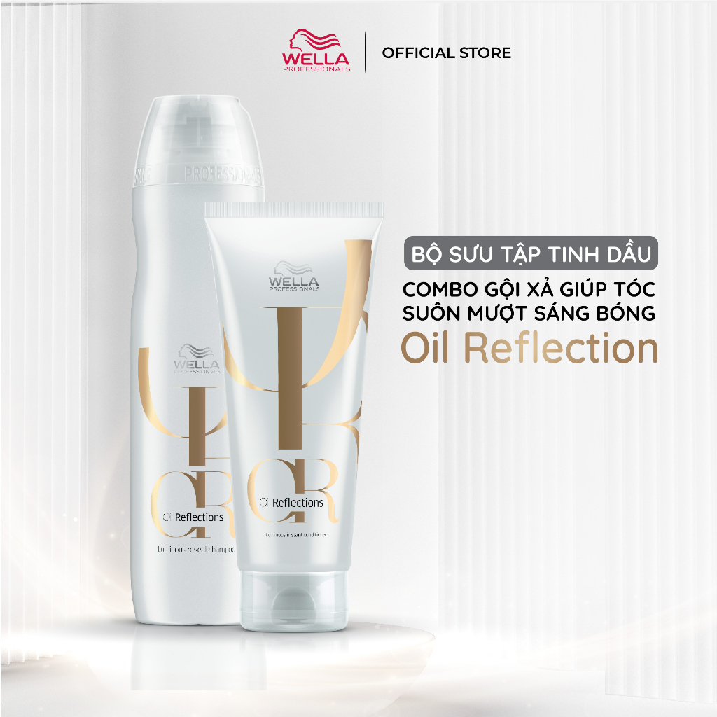 Bộ Dầu Gội Xả Wella Oil Giúp Tóc Suôn Mượt, Sáng Bóng, Phục Hồi Độ Ẩm Reflections Luminous