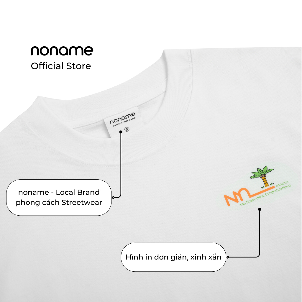 Áo Thun Unisex noname Palm Tree /White_NNRAD4002D