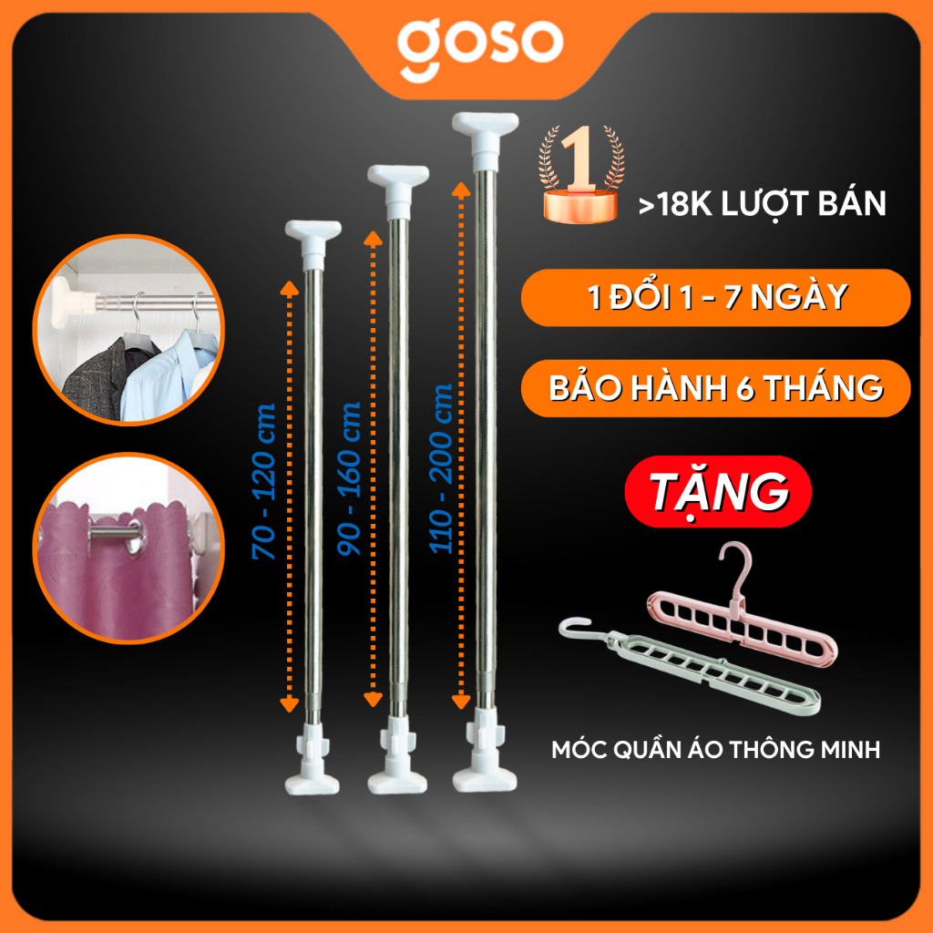 Thanh Treo Quần Áo Gắn Tường, Thanh Treo Rèm Đa Năng Thông Minh Không Cần Khoan Lỗ | BigBuy360 - bigbuy360.vn