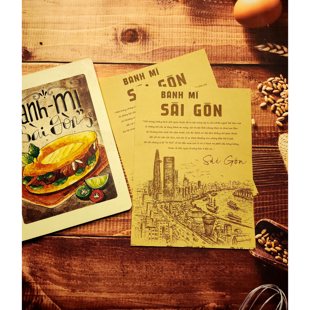 1000 Tờ Giấy Gói Bánh Mì Chủ Đề " Câu Chuyện Bánh Mì" - Size 15x20cm