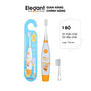 Bàn chải điện trẻ em elegant từ đức, tốc độ rung sonic mạnh mẽ, sợi dupont usa chải sạch mảng bám 10x