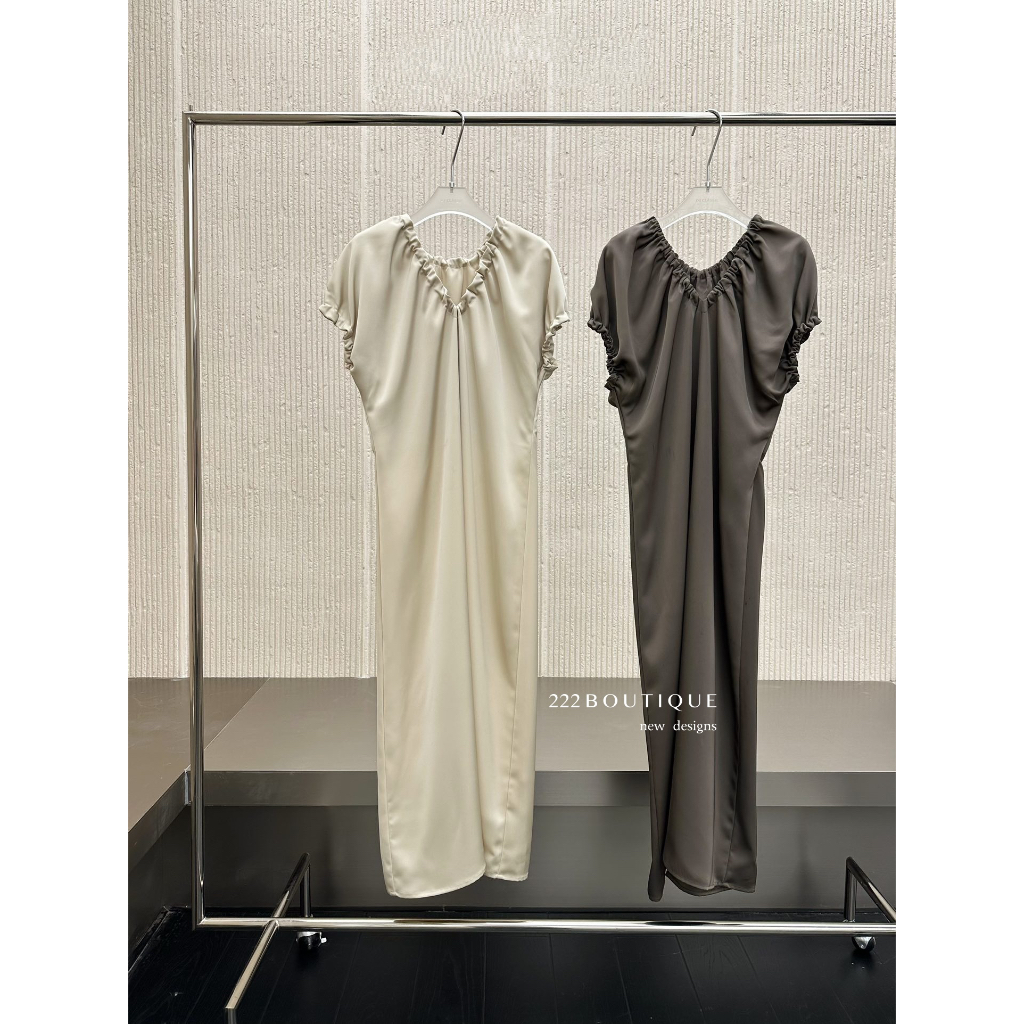 Váy lụa cổ V DT 5582