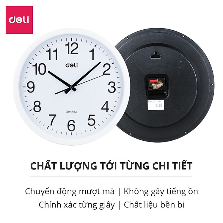 Đồng Hồ Treo Tường Decor Kim Trôi Quazt Size Lớn Hiện Đại Sang Trong Tran Trí Phòng Khách Phòng Ngủ Deli - 9005