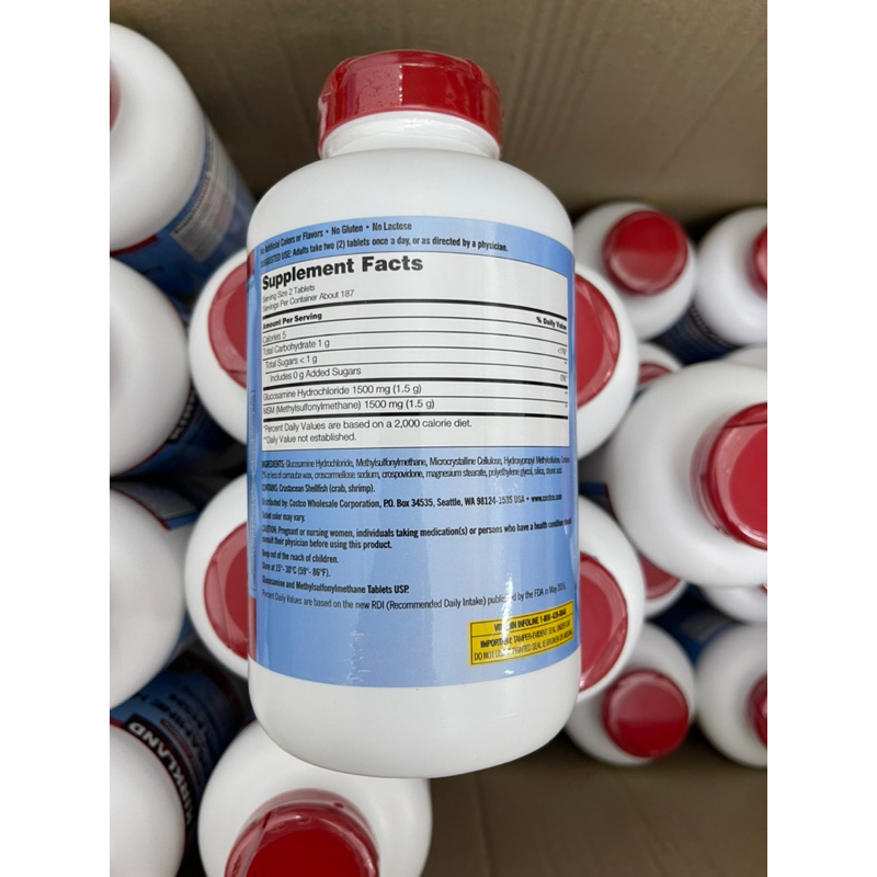 Date 2026 ,Viên uống Glucosamin HCL 1500mg With MSM 1500mg glucosamine Kirkland ,375 Viên