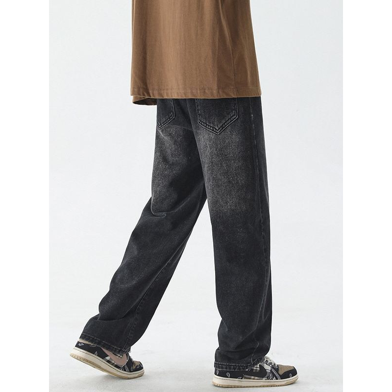 Quần Jean nam baggy wash 2 màu ống suông rộng dáng đứng vải jean bò cao cấp hottrend