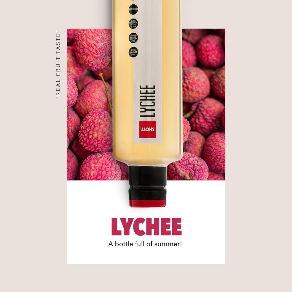 Syrup SHOTT vị Vải Lychee chai 1L