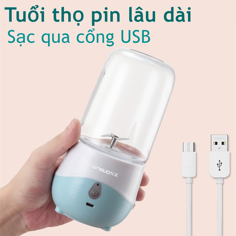 Máy Xay Cầm Tay Mini HuGo - Xay Sinh Tố  Sạc Pin Tích Điện Đa Năng Tiện Lợi