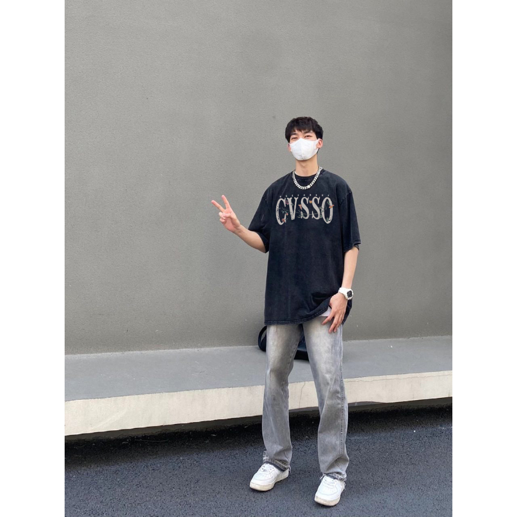 Áo thun unisex PEARDODO 100% cotton dáng rộng thời trang cổ điển bigsize