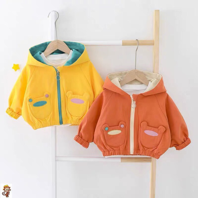 Áo khoác gió kaki cho bé trai và gái A2