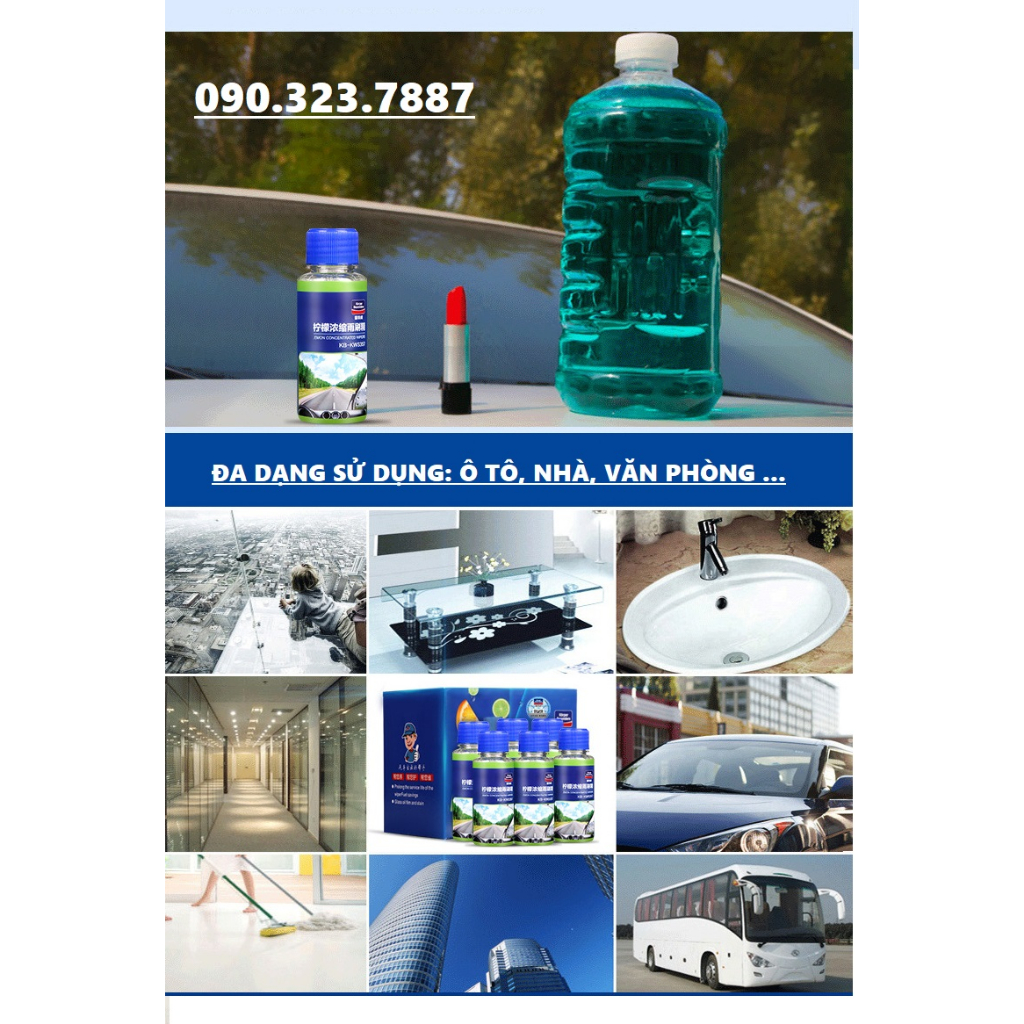 Nước Rửa Kính Korper Besonders 45ml KB-KWS357 Dùng Châm Bình Chứa Ô Tô Xe hơi, nhà kính.