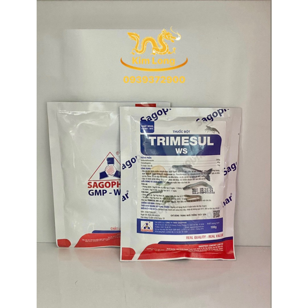 TRIMESUL WS 100g Xuất Huyết, Đốm Đỏ, Lở Loét, Thối Đuôi...