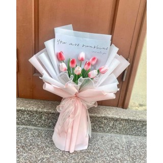 Bó hoa 10b tulip cao cấp tặng thiệp, chữ