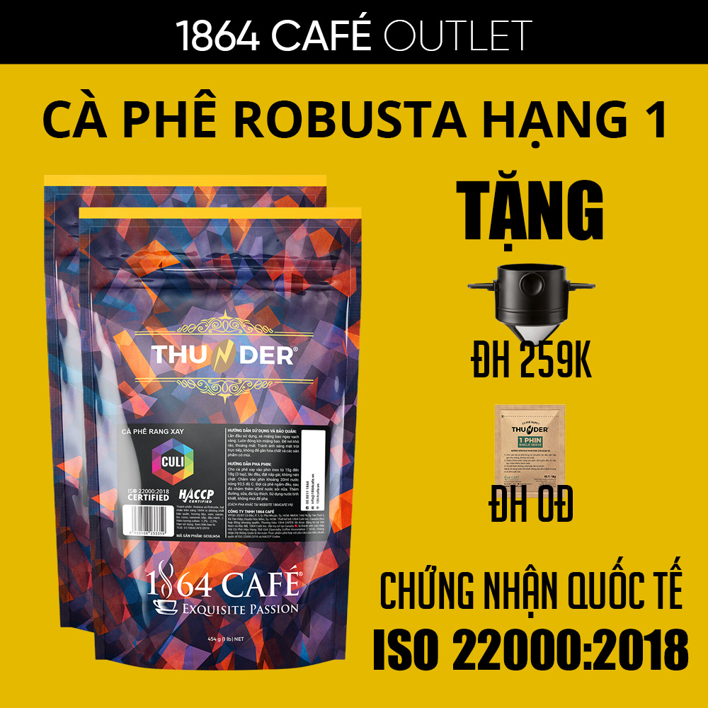 908g Cà Phê Bột Culi Tinh Khiết Pha Phin Gu Việt (454g x 02 bao) – 1864 CAFÉ®