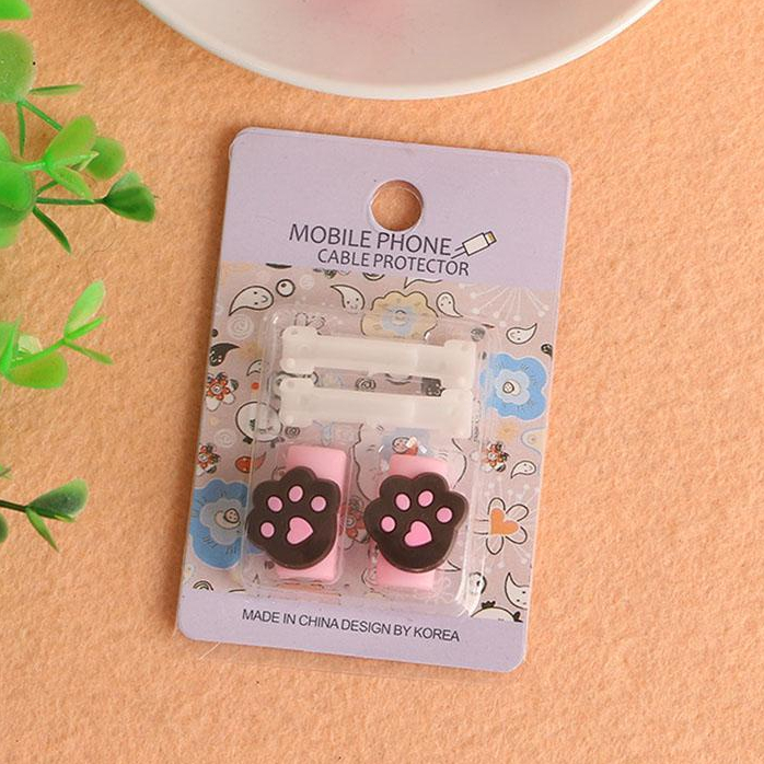 miumiuaDụng Cụ Silicone Bảo Vệ Đầu Cáp Sạc, Tai Nghe Cute Dễ Thương Chống Đứt Gãy