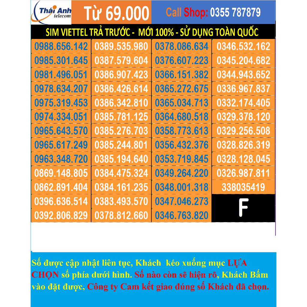 Viettel 09 đẹp - Chọn số - Sim Trả TRước, 4G, nghe gọi, Toàn quốc, Sim có những gói cước 4g hấp dẫn