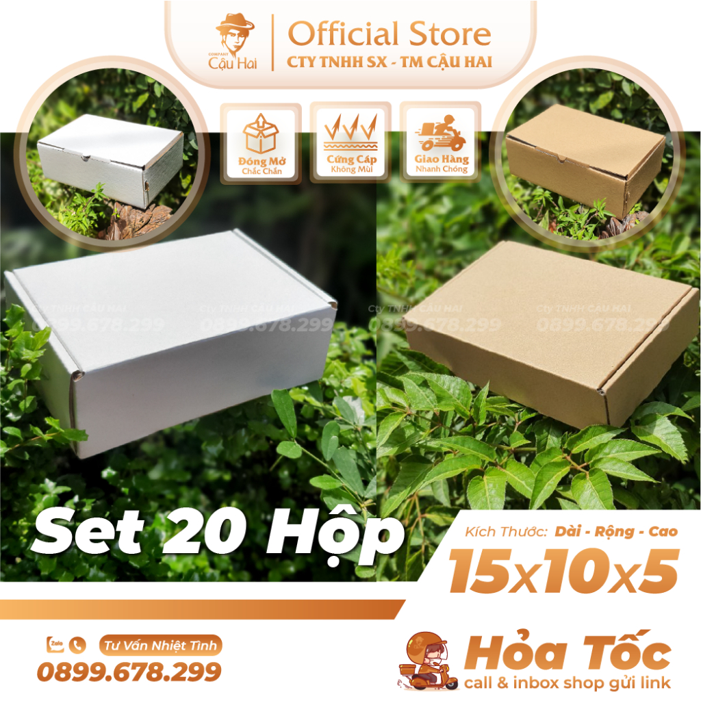 Set 20 hộp carton 15x10x5