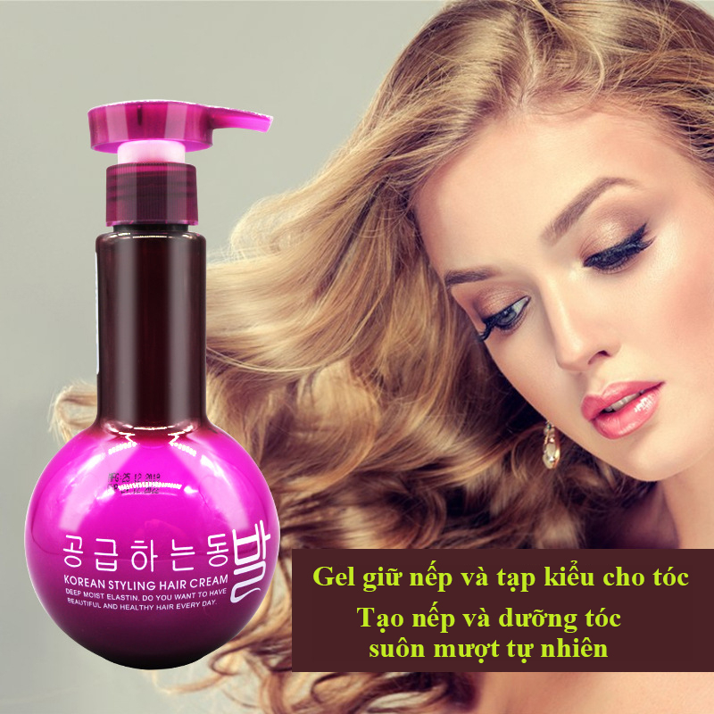 Gel giữ nếp tóc xoăn mềm HÀN QUỐC 260ML Gel tạo kiểu tóc uốn sóng xoăn mềm dưỡng ẩm phục hồi tóc khô
