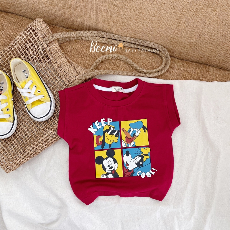 Áo phông bé trai BEEMO A040 áo ba lỗ chất liệu cotton in hình nhân vật hoạt hình Disney - PAPALEMON
